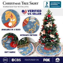 Load image into Gallery viewer, Scandinavian Folk Fox Christmas Tree Skirt