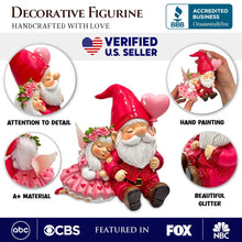Load image into Gallery viewer, Whimsical Love Story Gnome Couple Small Figurine, 4" Cute and Small Valentine's Day Gift Mini Statue