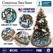 Load image into Gallery viewer, Woodland Animal Scandinavian Folk Christmas Tree Skirt