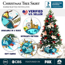 Carregar imagem no visualizador da galeria, World Landmark Christmas Tree Skirt