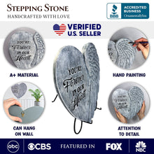 Load image into Gallery viewer, You’re Forever in Our Hearts Angel Wing Stepping Stone, 9.5" Garden Decorative Memorial Resin Figurine