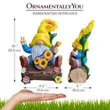 Load image into Gallery viewer, Bloom with Joy Sunflower Gnome 10" Garden Statue Figurine with Guitar, Spring and Summer Home Decoration