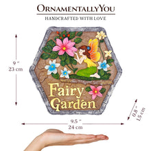 Carregar imagem no visualizador da galeria, Fairy Kisses and Flowers Garden Stepping Stone, 9.5" Outdoor Decoration Statue