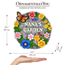 Carregar imagem no visualizador da galeria, Nana’s Garden Floral Stepping Stone, 9.5" Decorative and Gift for Grandmother