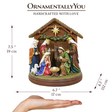 Carregar imagem no visualizador da galeria, Radiant Nativity Scene Handcrafted Statue Figurine, 7" Birth of Jesus Christian Home Decoration