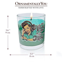 Carregar imagem no visualizador da galeria, Sassy Retro Girl Dazzling Green Candle, Basil Scented Brunette Girl Funny Gift