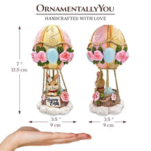 Carregar imagem no visualizador da galeria, Springtime Voyage Easter Bunny Hot Air Balloon Figurine, 7" Charming Holiday Decor