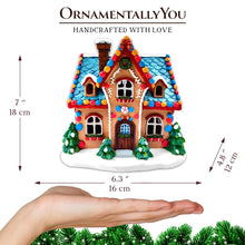 Carregar imagem no visualizador da galeria, Whimsically Sweet Gingerbread Home Lighted Christmas Decoration, 7" LED Table Figurine Holiday Decor