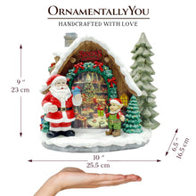 Load image into Gallery viewer, Santa's Workshop Delight Figurine, 10" Christmas Station with Elves