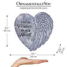 Load image into Gallery viewer, You’re Forever in Our Hearts Angel Wing Stepping Stone, 9.5" Garden Decorative Memorial Resin Figurine