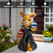 Load image into Gallery viewer, Covert Carrot Collector Funny Bunny Agent Figurine, 7" Dueling Easter Rabbit Garden Statue
