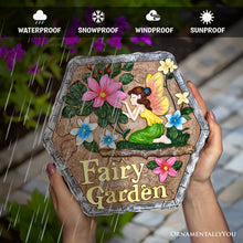 Carregar imagem no visualizador da galeria, Fairy Kisses and Flowers Garden Stepping Stone, 9.5" Outdoor Decoration Statue