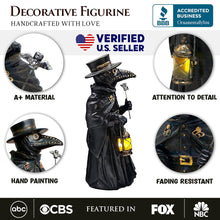 Carregar imagem no visualizador da galeria, (Pre-Order) Plague Doctor Creepy Home Figurine, 8" LED Haunted Halloween House Statue