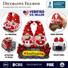 Load image into Gallery viewer, Soulmate Valentine Gnome Couple Solar Powered Figurine, 6" Romantic Room Statue Decoration