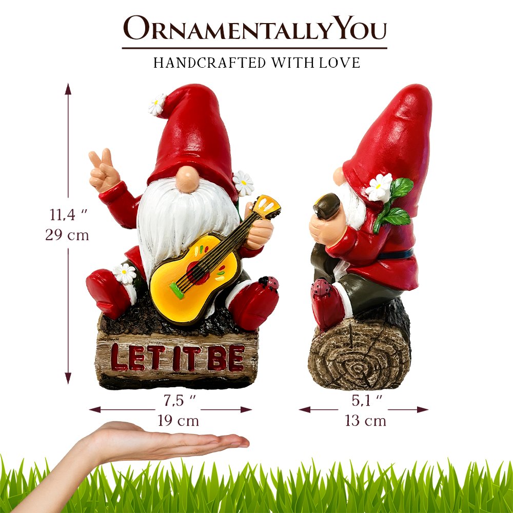 Garden Gnomes Statue Gnome Play Guitar Crazy Gnome Fairy Garden Décor