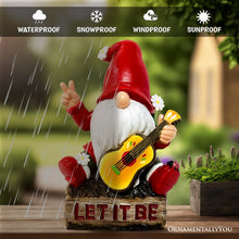 Carregar imagem no visualizador da galeria, Hippy Gnome with Guitar Garden Statue, Unique Flowers and Peace Sign