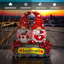 Load image into Gallery viewer, Soulmate Valentine Gnome Couple Solar Powered Figurine, 6" Romantic Room Statue Decoration