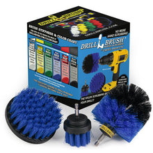Load image into Gallery viewer, Original, 4in, & 2in Blue Brushes - Medium Bristles - Marine & Pool Cleaning | B-S-42O-QC-DB