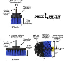 Load image into Gallery viewer, Original, 4in, & 2in Blue Brushes - Medium Bristles - Marine & Pool Cleaning | B-S-42O-QC-DB