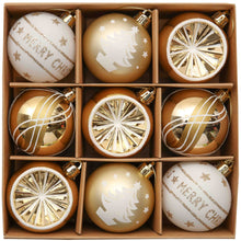 Load image into Gallery viewer, Elegant Gold and Glitter 9 Piece Christmas Ornament Set