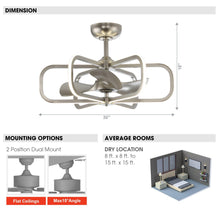 Carregar imagem no visualizador da galeria, 30" Theron Modern DC Motor Downrod Mount Reversible Ceiling Fan with LED Lighting and Remote Control