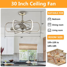 Carregar imagem no visualizador da galeria, 30" Theron Modern DC Motor Downrod Mount Reversible Ceiling Fan with LED Lighting and Remote Control
