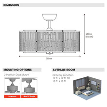 Carregar imagem no visualizador da galeria, 31" Linda Industrial DC Motor Downrod Mount Reversible Ceiling Fan with Lighting and Remote Control