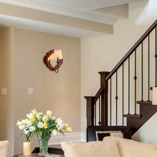 Carregar imagem no visualizador da galeria, 1-Light Rustic Iron Wood Wall Sconce Lighting