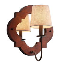 Carregar imagem no visualizador da galeria, 1-Light Rustic Iron Wood Wall Sconce Lighting