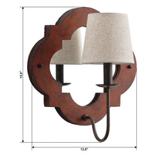 Carregar imagem no visualizador da galeria, 1-Light Rustic Iron Wood Wall Sconce Lighting
