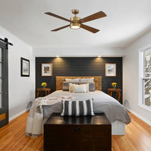 Carregar imagem no visualizador da galeria, 52" Bucholz Industrial Ceiling Fan with Dimmable LED Light