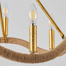 Carregar imagem no visualizador da galeria, 8-Light Golden Modern Candle Chandelier