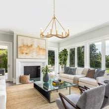 Carregar imagem no visualizador da galeria, 8-Light Golden Modern Candle Chandelier