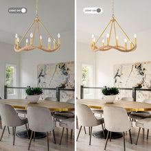 Carregar imagem no visualizador da galeria, 8-Light Golden Modern Candle Chandelier