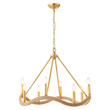 Carregar imagem no visualizador da galeria, 8-Light Golden Modern Candle Chandelier