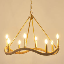 Carregar imagem no visualizador da galeria, 8-Light Golden Modern Candle Chandelier