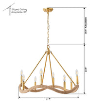 Carregar imagem no visualizador da galeria, 8-Light Golden Modern Candle Chandelier