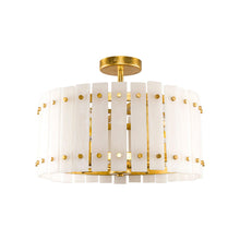 Carregar imagem no visualizador da galeria, 4-Light Modern Drum Marble Semi Flush Mount Ceiling Light
