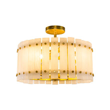 Carregar imagem no visualizador da galeria, 4-Light Modern Drum Marble Semi Flush Mount Ceiling Light