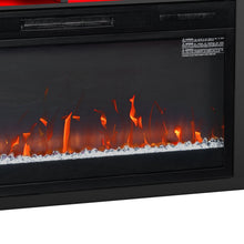 Carregar imagem no visualizador da galeria, Modern 68" LED TV Stand with 36" Insert Opening Electric Fireplace for Living Room in Black or White