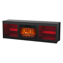 Load image into Gallery viewer, Modern 66" LED TV Stand with 23" Electric Fireplace for Living Room