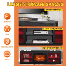 Load image into Gallery viewer, Modern 66" LED TV Stand with 23" Electric Fireplace for Living Room