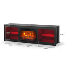 Load image into Gallery viewer, Modern 66" LED TV Stand with 23" Electric Fireplace for Living Room