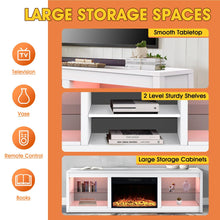 Load image into Gallery viewer, Modern 66" LED TV Stand with 23" Electric Fireplace for Living Room
