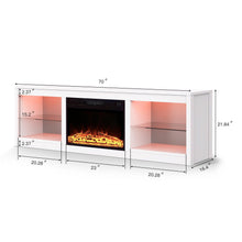 Load image into Gallery viewer, Modern 66" LED TV Stand with 23" Electric Fireplace for Living Room