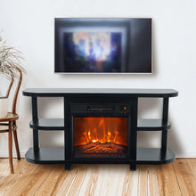 Load image into Gallery viewer, Decorative Modern 48" TV Stand with 18" Insert Electric Fireplace