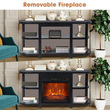 Load image into Gallery viewer, Decorative Modern 48" TV Stand with 18" Insert Electric Fireplace