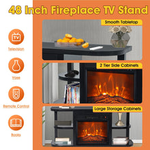 Load image into Gallery viewer, Decorative Modern 48" TV Stand with 18" Insert Electric Fireplace