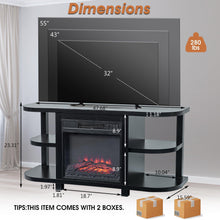 Load image into Gallery viewer, Decorative Modern 48" TV Stand with 18" Insert Electric Fireplace