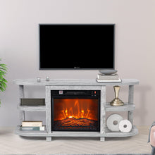 Load image into Gallery viewer, Decorative Modern 48" TV Stand with 18" Insert Electric Fireplace